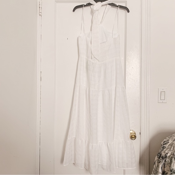 NWT Sam Edelman White Checkered Halter Midi Dress - Picture 7 of 9